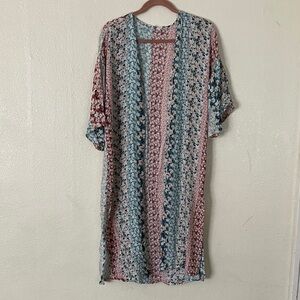 Sky and Sparrow Floral Kimono Topper, L/XL